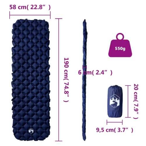 Madrac na napuhavanje za kampiranje 1 osoba modri 190x58x6 cm - Modra 1 Cijena