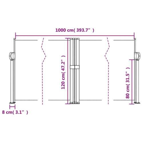 Uvlačiva bočna tenda 120 x 1000 cm bijela - Bijela 120 x 1000 cm 1 Cijena