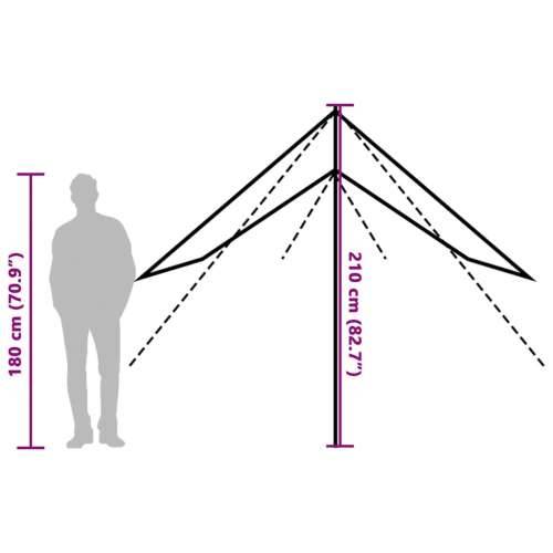 Cerada za kampiranje narančasta 460x305x210 cm vodootporna - Siva i narančasta taft 1 Cijena