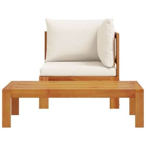 Vrtna garnitura - 2-dijelni set vrtnih sofa s jastucima masivno bagremovo drvo - Krema 1 Sofa set Cijena