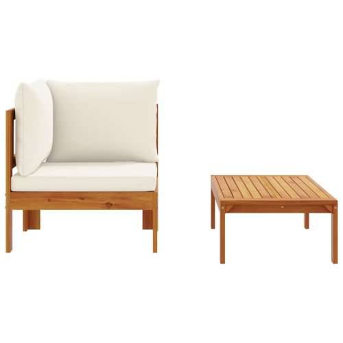 Vrtna garnitura - 2-dijelni set vrtnih sofa s jastucima masivno bagremovo drvo - Krema 1 Sofa set Cijena