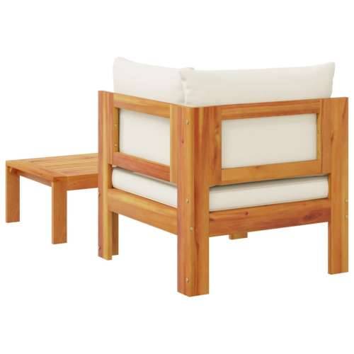 Vrtna garnitura - 2-dijelni set vrtnih sofa s jastucima masivno bagremovo drvo - Krema 1 Sofa set Cijena
