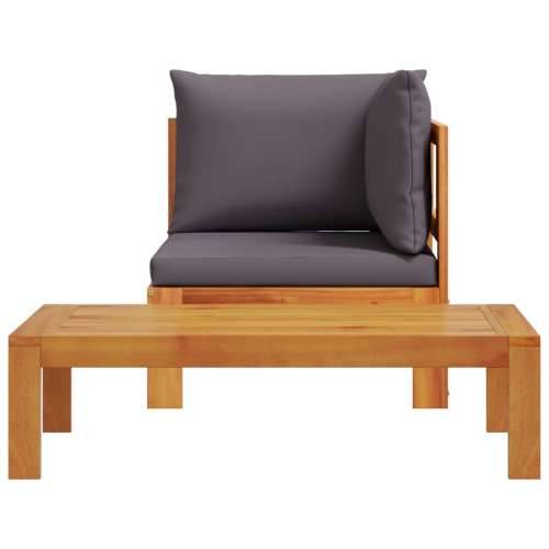 Vrtna garnitura - 2-dijelni set vrtnih sofa s jastucima masivno bagremovo drvo - Tamno siva 1 Sofa set Cijena
