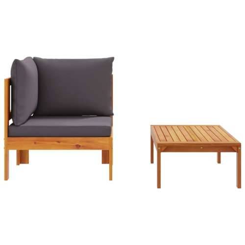 Vrtna garnitura - 2-dijelni set vrtnih sofa s jastucima masivno bagremovo drvo - Tamno siva 1 Sofa set Cijena