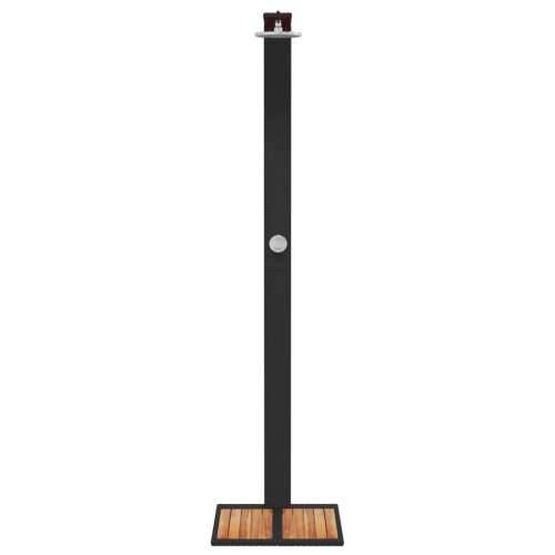 Vanjski tuš crni 50x55x224 cm od poliratana i bagremovog drva - Crna 1 Cijena