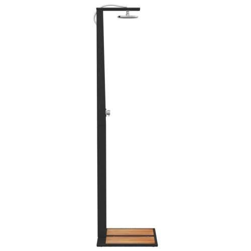 Vanjski tuš crni 50x55x224 cm od poliratana i bagremovog drva - Crna 1 Cijena