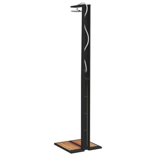Vanjski tuš crni 50x55x224 cm od poliratana i bagremovog drva - Crna 1 Cijena