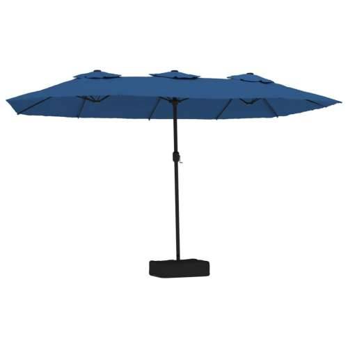 Dvostruki vrtni suncobran s LED svjetlima azurni 449 x 245 cm - Plava 1 Cijena