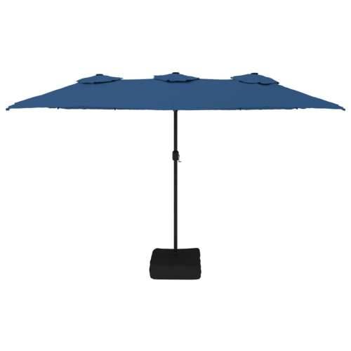 Dvostruki vrtni suncobran s LED svjetlima azurni 449 x 245 cm - Plava 1 Cijena