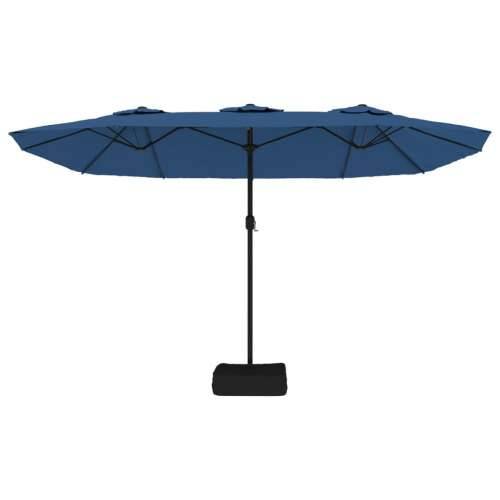 Dvostruki vrtni suncobran s LED svjetlima azurni 449 x 245 cm - Plava 1 Cijena