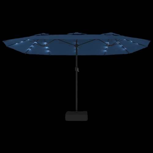 Dvostruki vrtni suncobran s LED svjetlima azurni 449 x 245 cm - Plava 1 Cijena
