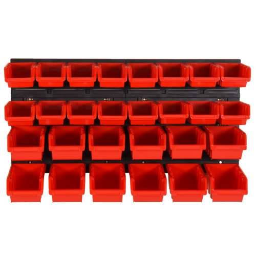 30-dijelni set polica za radionicu crveno-crni 77 x 39 cm PP - 1 30 Cijena