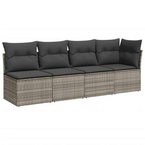 Vrtna garnitura - 8-dijelni set vrtnih sofa od poliratana s jastucima sivi - Siva Sa stolom 1 Cijena