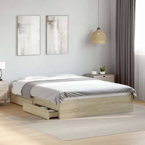 Okvir za krevet s ladicama boja hrasta 135x190 cm drveni sonoma hrast 135 x 190 cm Cijena