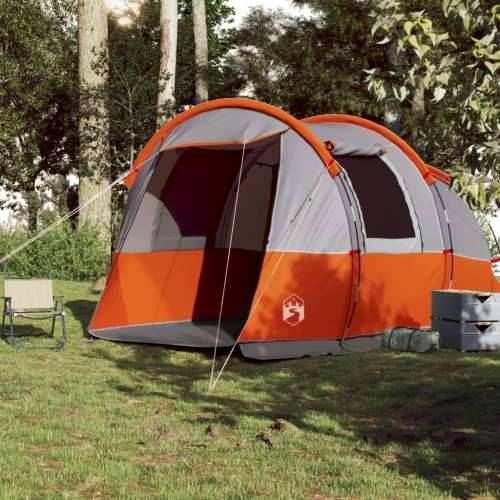 Tunelski šator za kampiranje za 4 osobe sivo-narančasti Cijena