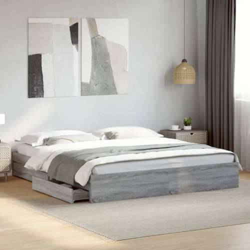 Okvir za krevet s ladicama boja hrasta 180x200 cm Sivi hrast sonoma 180 x 200 cm Cijena