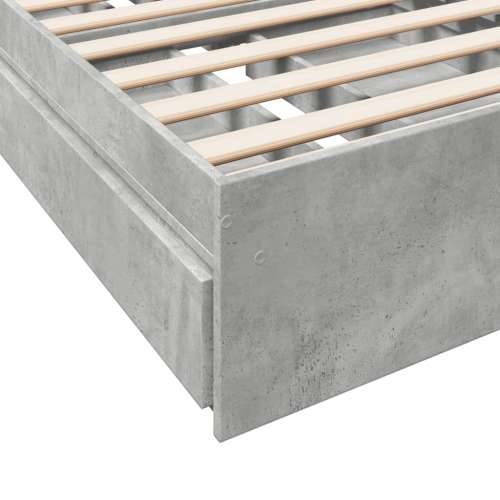 Okvir kreveta s ladicama siva boja betona 90x200 cm drveni Beton siva 90 x 200 cm Cijena