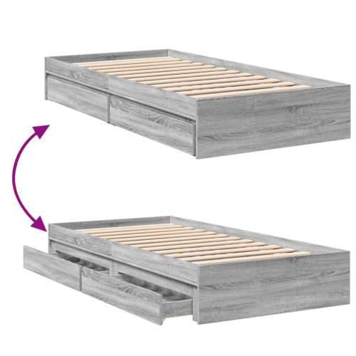 Okvir za krevet s ladicama boja hrasta 90x200 cm Sivi hrast sonoma 90 x 200 cm Cijena
