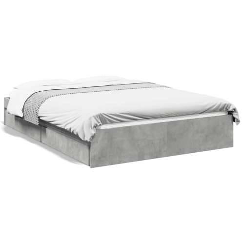 Okvir kreveta s ladicama siva boja betona 140x190 cm drveni Beton siva 140 x 190 cm Cijena