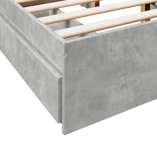 Okvir kreveta s ladicama siva boja betona 140x190 cm drveni Beton siva 140 x 190 cm Cijena
