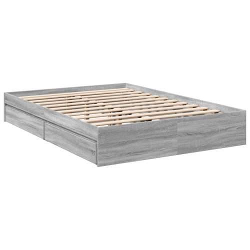 Okvir za krevet s ladicama boja sivog hrasta 120x190 cm drveni - Sivi hrast sonoma 120 x 190 cm Cijena