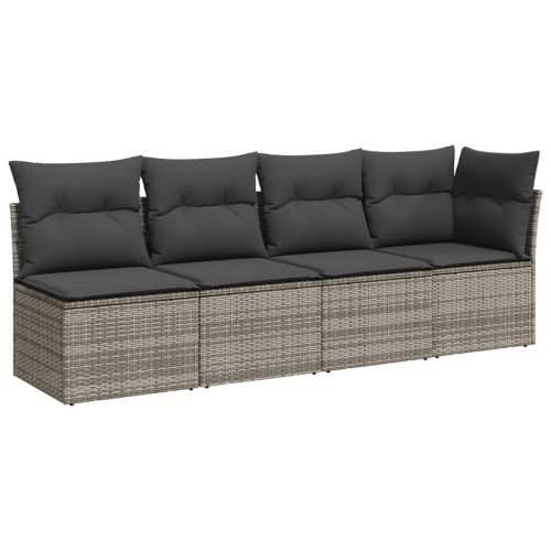 Vrtna garnitura - 8-dijelni set vrtnih sofa od poliratana s jastucima sivi - Siva bez spremišta 1 Cijena