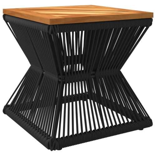 Stolić sa žičanom bazom crni 38x38x38 cm masivno drvo bagrema Cijena
