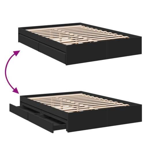 Okvir za krevet s ladicama crni 140x190 cm konstruirano drvo Crna 140 x 190 cm Cijena