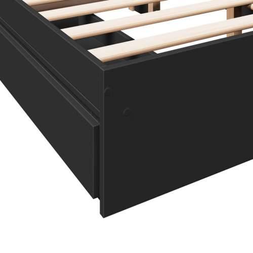 Okvir za krevet s ladicama crni 140x190 cm konstruirano drvo Crna 140 x 190 cm Cijena