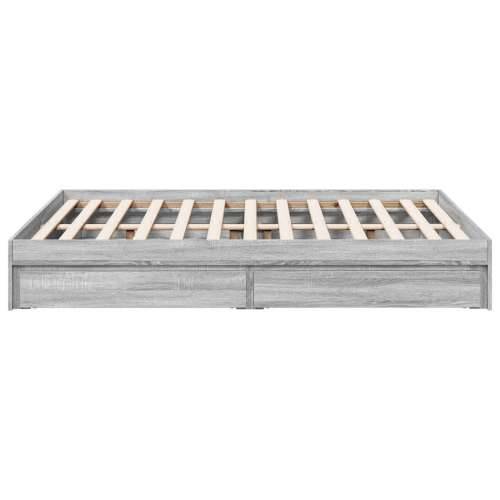 Okvir za krevet s ladicama boja hrasta 140x190 cm drveni Sivi hrast sonoma 140 x 190 cm Cijena