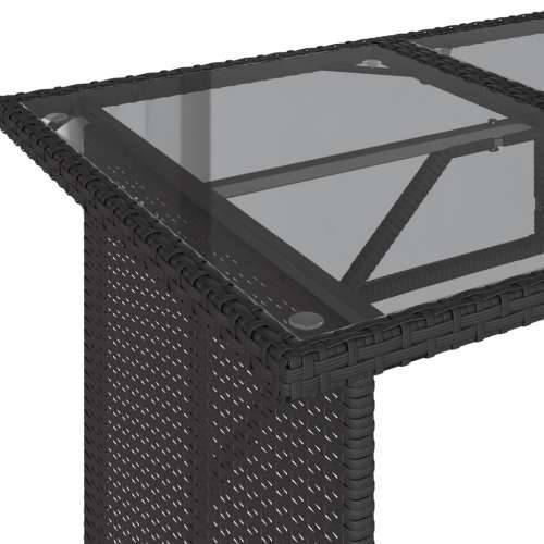 Vrtna garnitura - 2-dijelni vrtni blagovaonski set s jastucima od poliratana crni - Crna i krem pe rattan and glass 1 Cijena