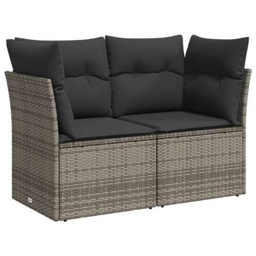 Vrtna garnitura - 10-dijelni set vrtnih sofa od poliratana s jastucima sivi - Siva 1 Cijena