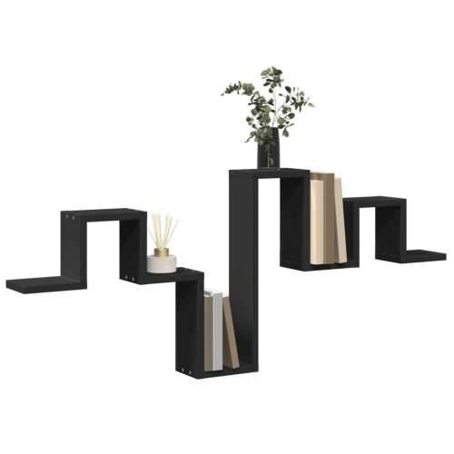 Zidna polica crna 104,5 x 10 x 43 cm od konstruiranog drva - Crna 1 Cijena