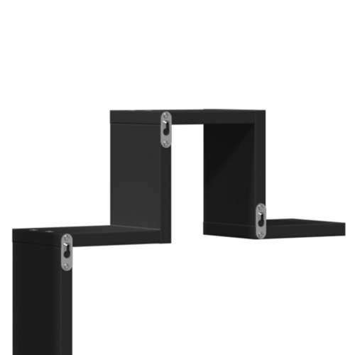 Zidna polica crna 104,5 x 10 x 43 cm od konstruiranog drva - Crna 1 Cijena