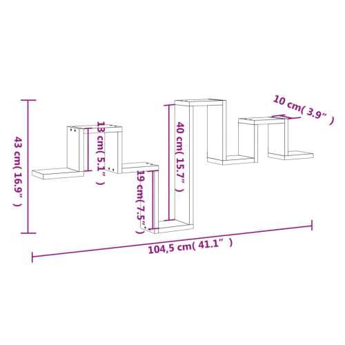 Zidna polica crna 104,5 x 10 x 43 cm od konstruiranog drva - Crna 1 Cijena
