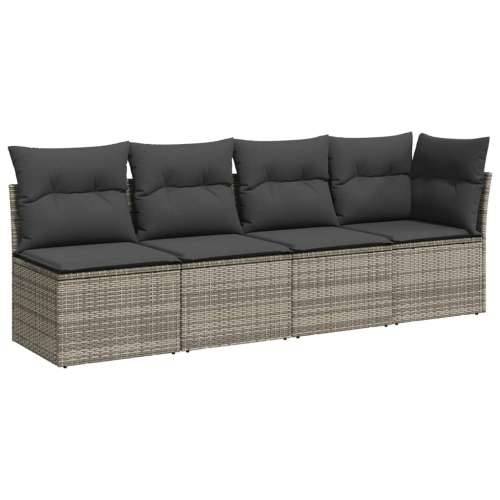 Vrtna garnitura - 11-dijelni set vrtnih sofa od poliratana s jastucima sivi - Siva Sa stolom 1 Cijena