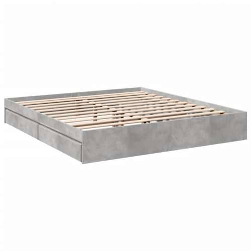 Okvir kreveta s ladicama siva boja betona 180x200 cm drveni Beton siva 180 x 200 cm Cijena