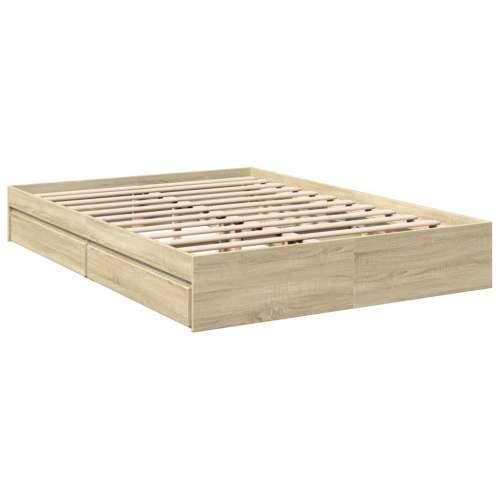 Okvir za krevet s ladicama boja hrasta 160x200 cm drveni sonoma hrast 160 x 200 cm Cijena