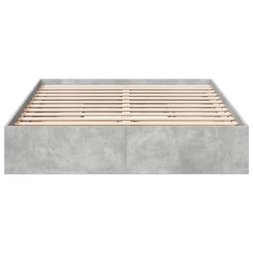 Okvir kreveta s ladicama siva boja betona 150 x 200 cm drveni Beton siva 150 x 200 cm Cijena