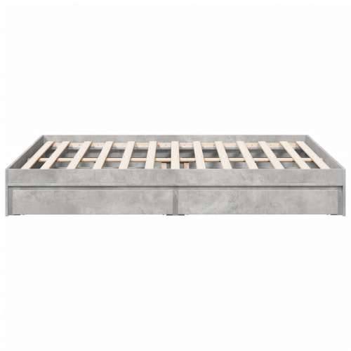 Okvir kreveta s ladicama siva boja betona 150 x 200 cm drveni Beton siva 150 x 200 cm Cijena