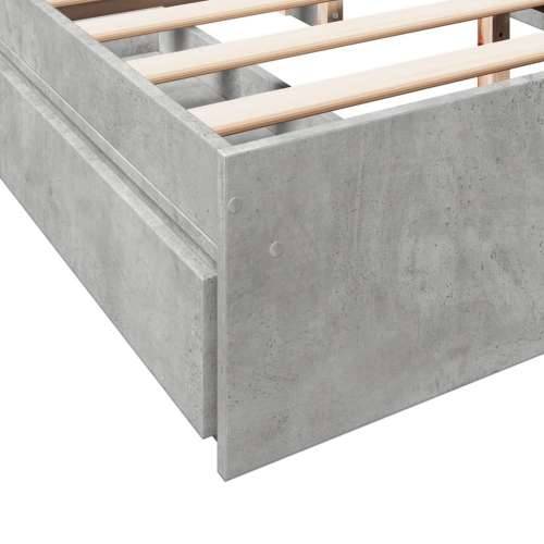 Okvir kreveta s ladicama siva boja betona 150 x 200 cm drveni Beton siva 150 x 200 cm Cijena