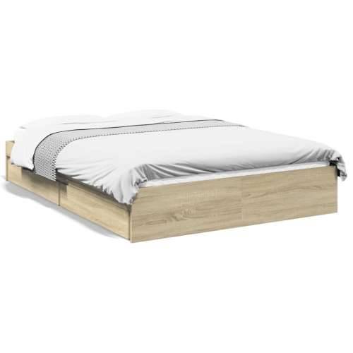 Okvir za krevet s ladicama boja hrasta 140x190 cm drveni sonoma hrast 140 x 190 cm Cijena