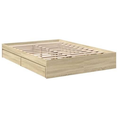 Okvir za krevet s ladicama boja hrasta 140x190 cm drveni sonoma hrast 140 x 190 cm Cijena
