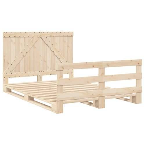Okvir za krevet s uzglavljem 140x200 cm od masivne borovine - Prirodna 140 x 200 cm Ne with triangle headboard & footboard Cijena