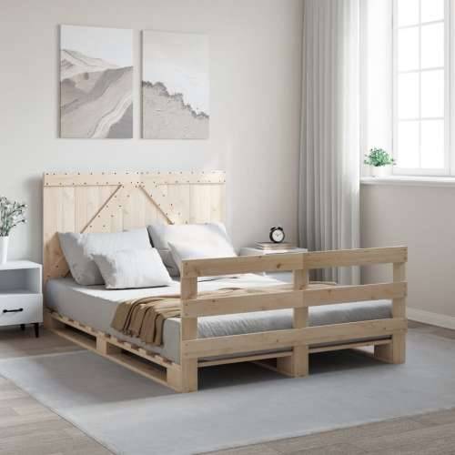 Okvir za krevet s uzglavljem 140x200 cm od masivne borovine - Prirodna 140 x 200 cm Ne with triangle headboard & footboard Cijena