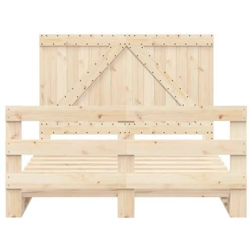 Okvir za krevet s uzglavljem 140x200 cm od masivne borovine - Prirodna 140 x 200 cm Ne with triangle headboard & footboard Cijena