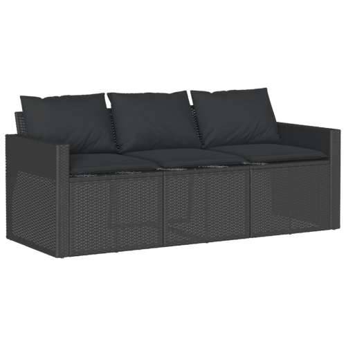 Vrtna garnitura - 2-dijelni vrtni blagovaonski set s jastucima od poliratana crni - Crna pe rattan and glass 1 Cijena