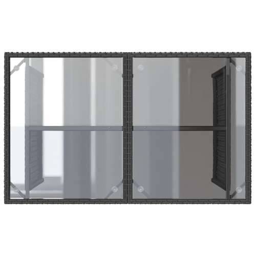 Vrtna garnitura - 2-dijelni vrtni blagovaonski set s jastucima od poliratana crni - Crna pe rattan and glass 1 Cijena