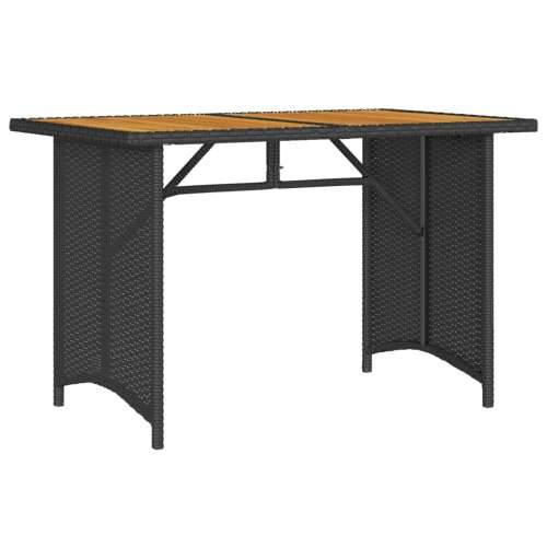 Vrtni stol s drvenom pločom crni 110 x 68 x 70 cm od poliratana Crna 1 boja drva Cijena