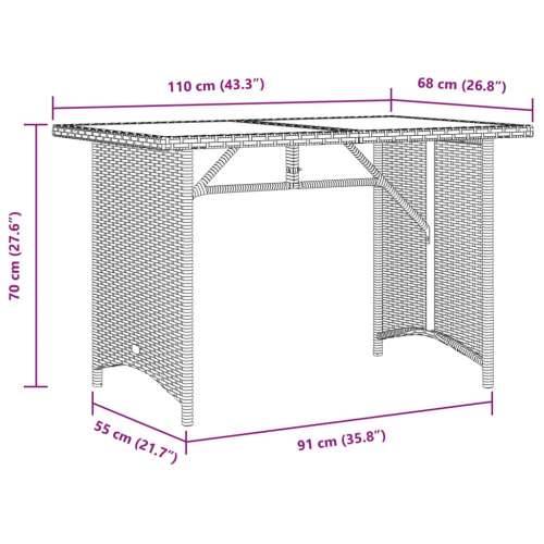 Vrtni stol s drvenom pločom crni 110 x 68 x 70 cm od poliratana Crna 1 boja drva Cijena